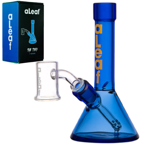 aLeaf Glass Tiny Beaker w/Carrying Case (7145) 5.0" Blue
