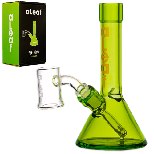 aLeaf Glass Tiny Beaker w/Carrying Case (7145) 5.0" Green