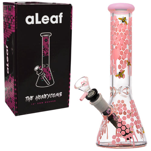 aLeaf Glass Slime Honeycomb Designed (7147) 10.0" Pink