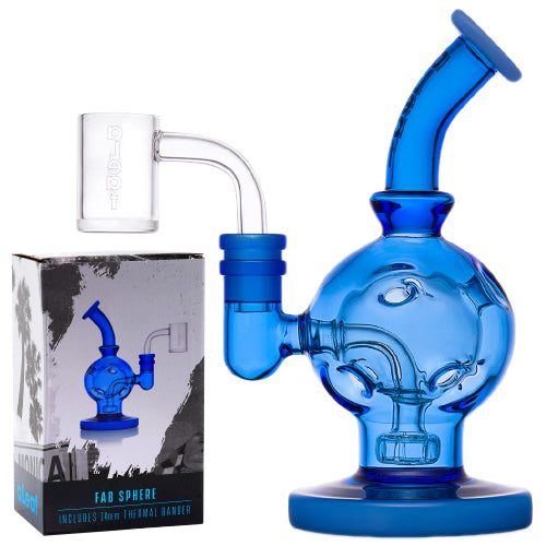 aLeaf Glass Fab Sphere With 14 mm Thermal Banger (7149) 7.0" Blue