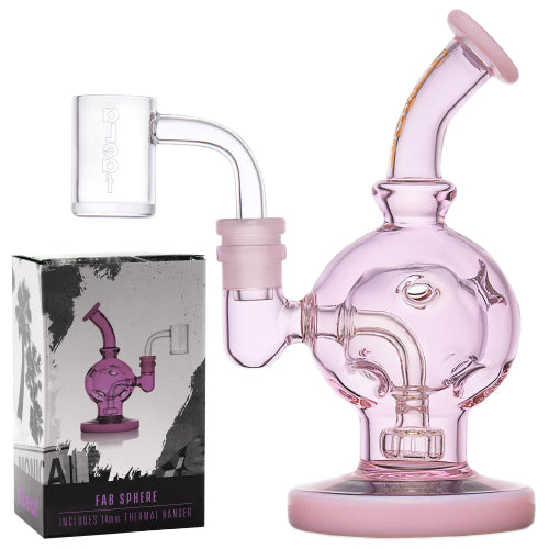 aLeaf Glass Fab Sphere With 14 mm Thermal Banger (7149) 7.0" Pink
