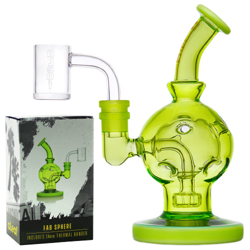 aLeaf Glass Fab Sphere With 14 mm Thermal Banger (7149) 7.0" Green