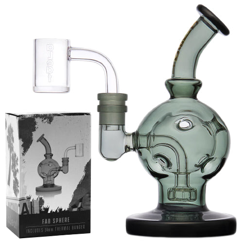 aLeaf Glass Fab Sphere With 14 mm Thermal Banger (7149) 7.0" Black