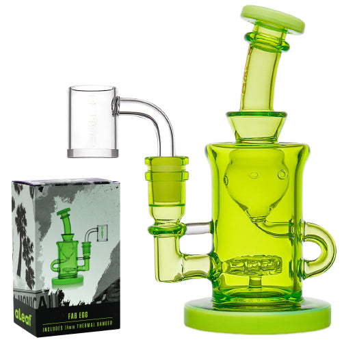 aLeaf Glass UFO Perk Recycler With 14 mm Thermal Banger (7150) 6.0" Green