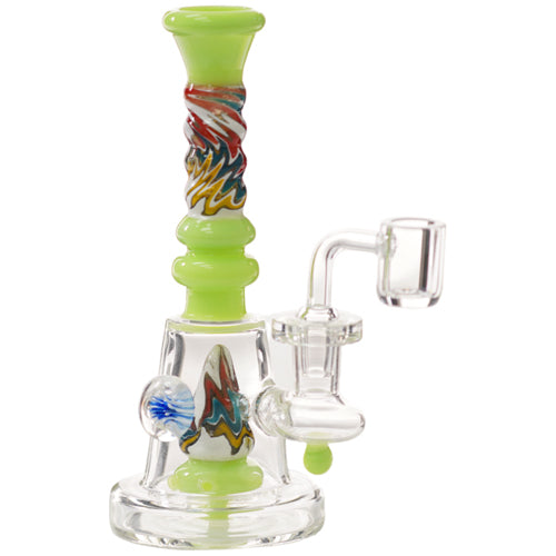Unbranded Glass 2Rim Riversible Cone (7197) 7.0" Green