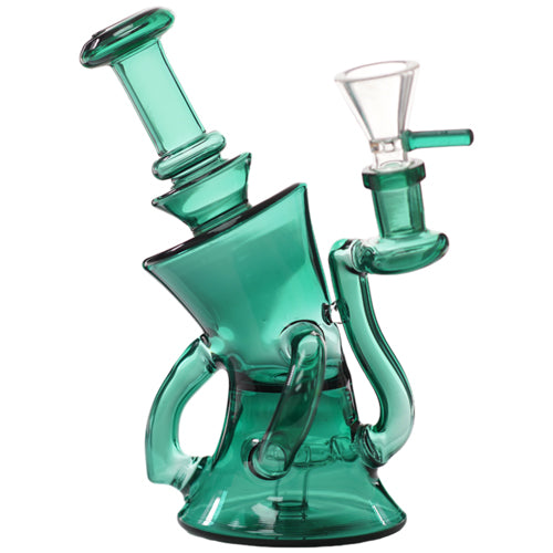 Unbranded Glass Full ColorTube Bent (7198) 8.0" Teal