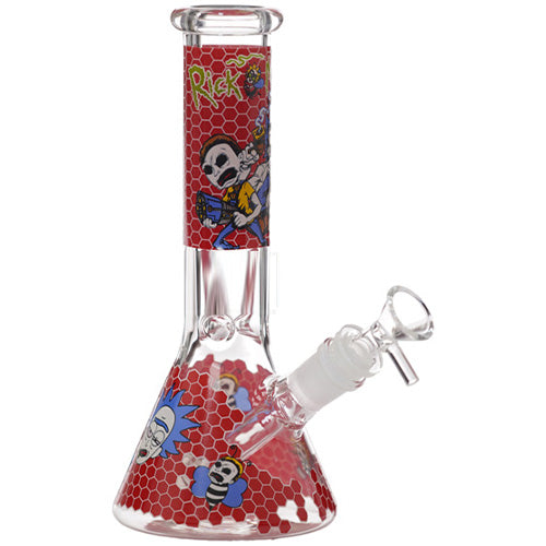 Unbranded Glass Honeycomb Rick & Morty (7200) 10.0" Red