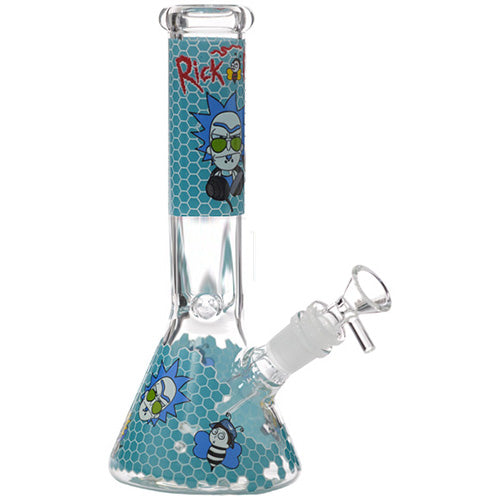 Unbranded Glass Honeycomb Rick & Morty (7200) 10.0" Teal