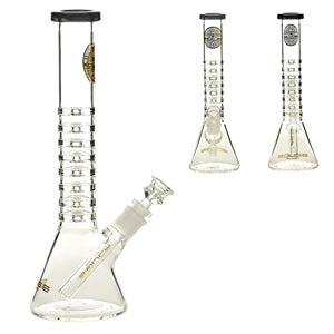 Bougie Glass Glass Beaker with 8 Rings (7533) 12.0" Black