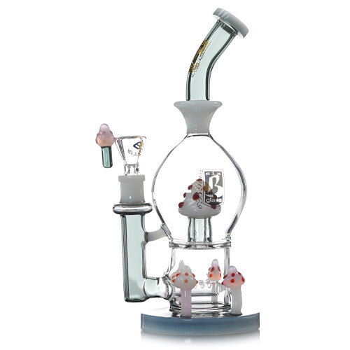 6B Glass Glass Mushroom (7591) 10.5" White