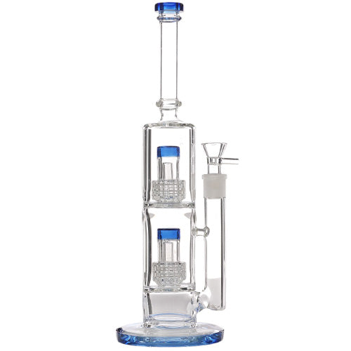 Unbranded Glass Double Stage (8114) 13.0" Blue