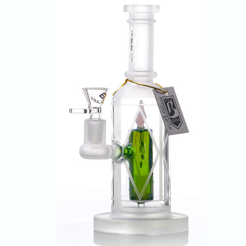 6B Glass Glass Cendle (8281) 9.5" Green