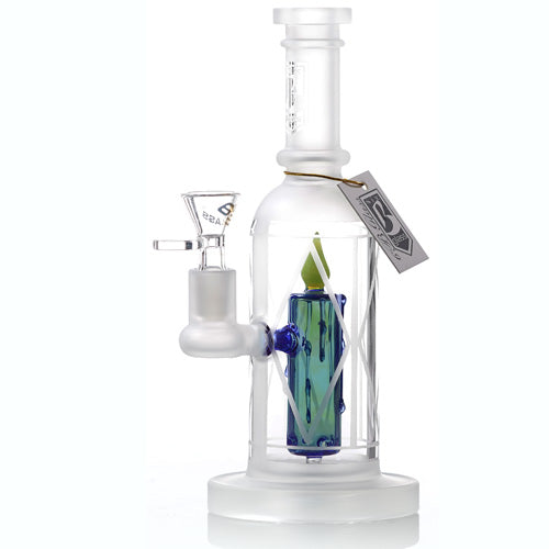 6B Glass Glass Cendle (8281) 9.5" Blue