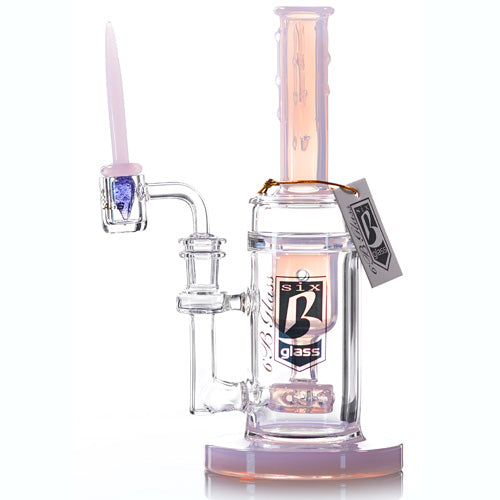 6B Glass Glass with Carb Cap (8284) 9.5" Pink
