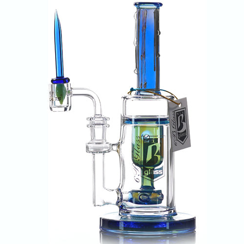 6B Glass Glass with Carb Cap (8284) 9.5" Blue