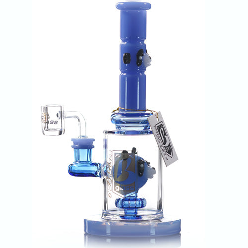 6B Glass Glass Bear (8290) 9.5" Blue