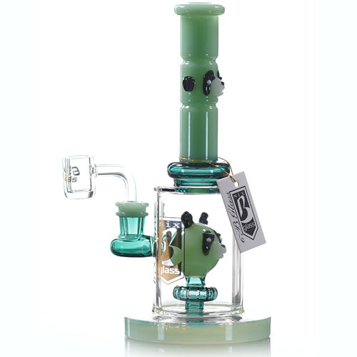 6B Glass Glass Bear (8290) 9.5" Teal