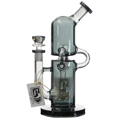 6B Glass Glass 2 Level (8438) 9.0" Black