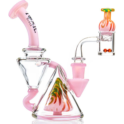 Toxic Glass Pyramid Wigwag Recycle (8502) 6.5" Pink