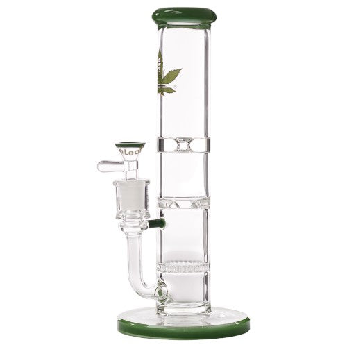 aLeaf Glass Dual Tornado & Honeycomb Tube (8528) 10.0" Green