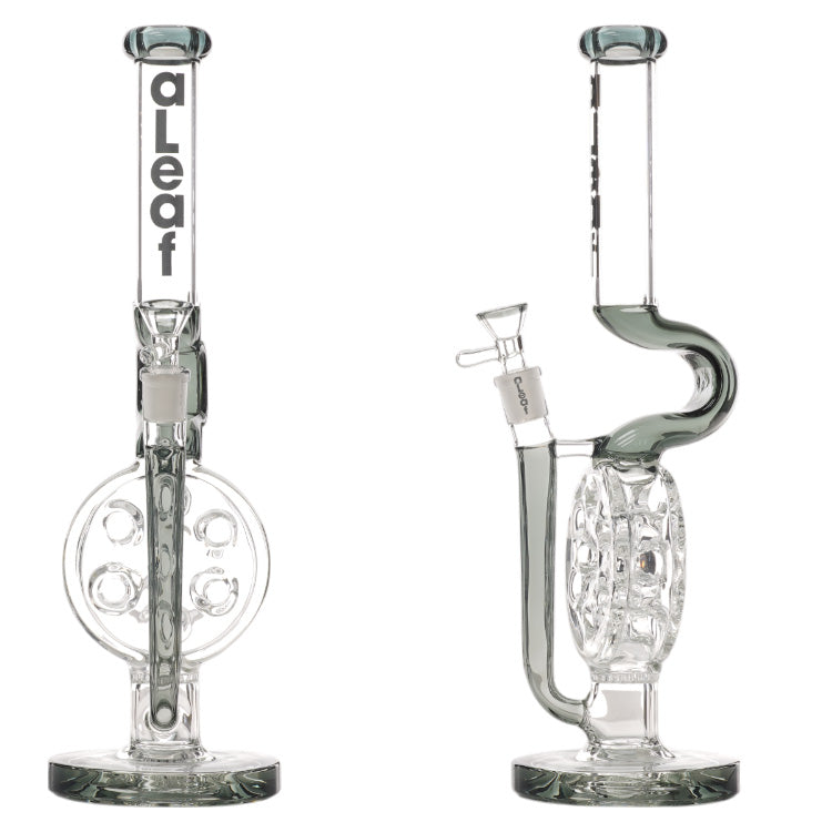 aLeaf Glass Swiss Perc (8536) 14.0" Smoke