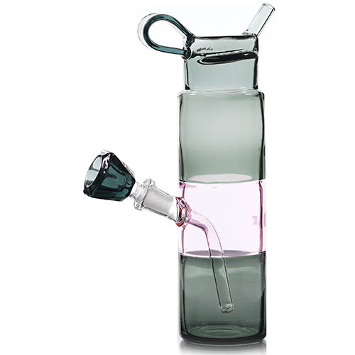 Unbranded Glass Bottle (8758) 9.0" Pink/Grey