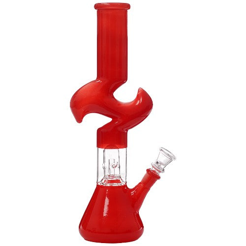 Unbranded Glass Zig-Zag (8815) 12.0" Red