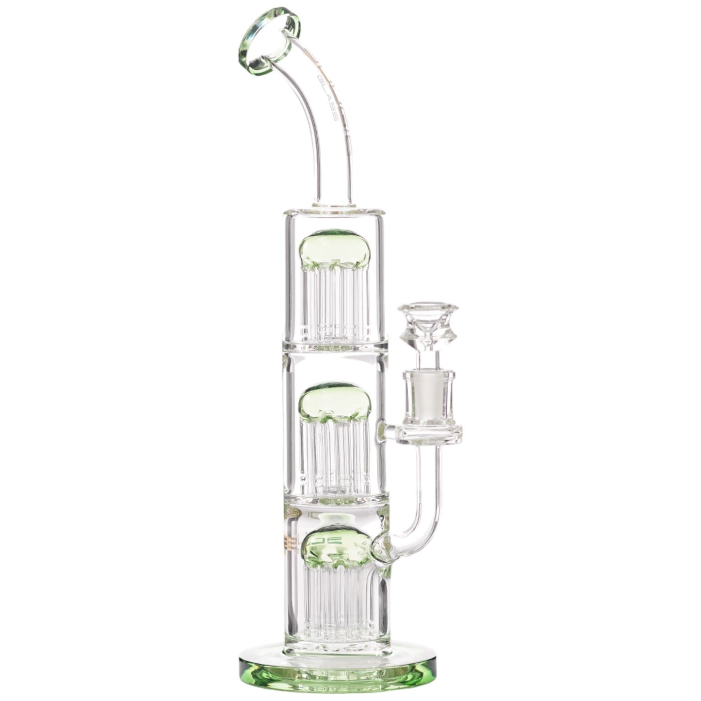 Bougie Glass 3 Tree Bent (8828) 10.0" Green