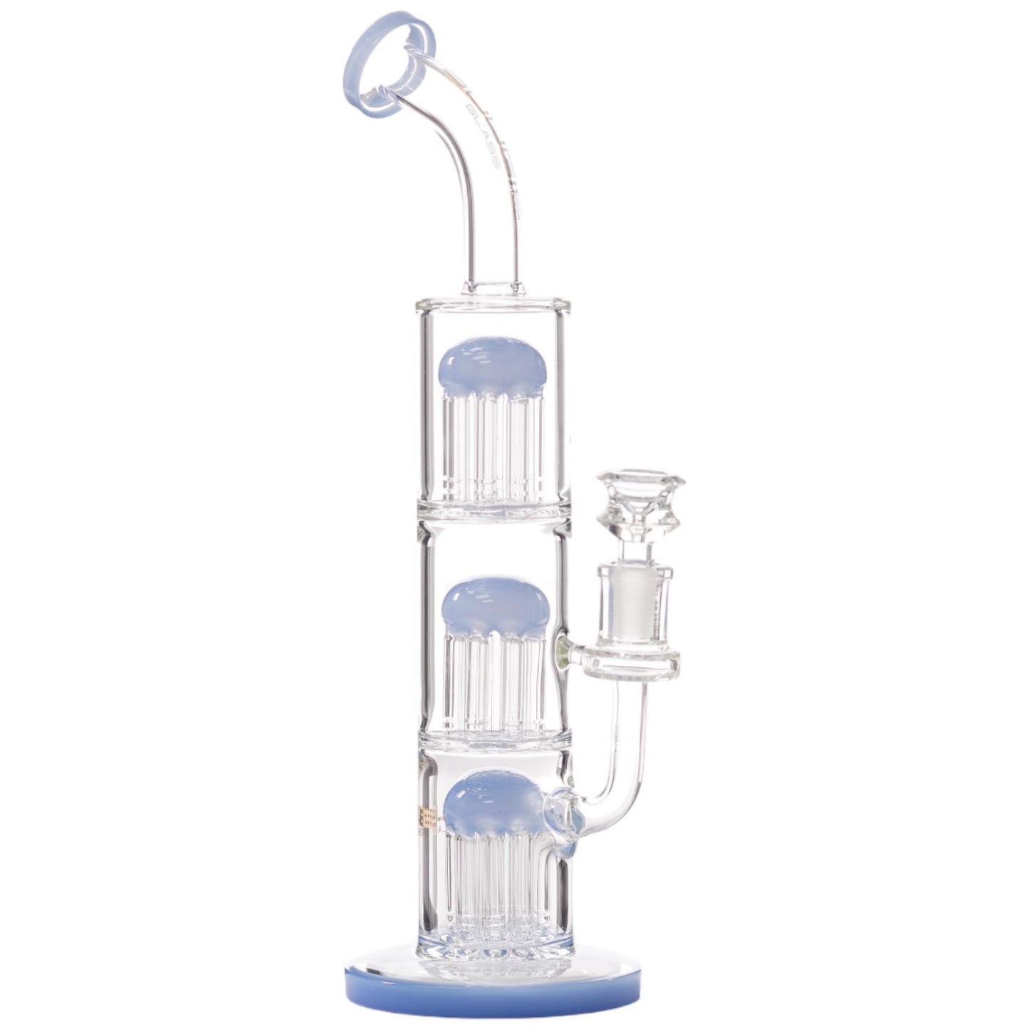 Bougie Glass 3 Tree Bent (8828) 10.0" Jadde Blue