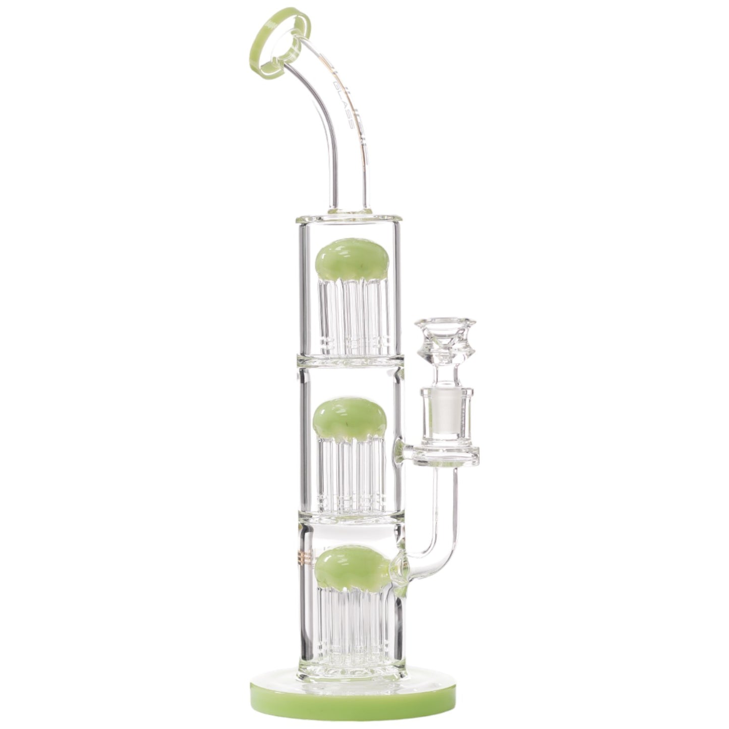 Bougie Glass 3 Tree Bent (8828) 10.0" Milky Green
