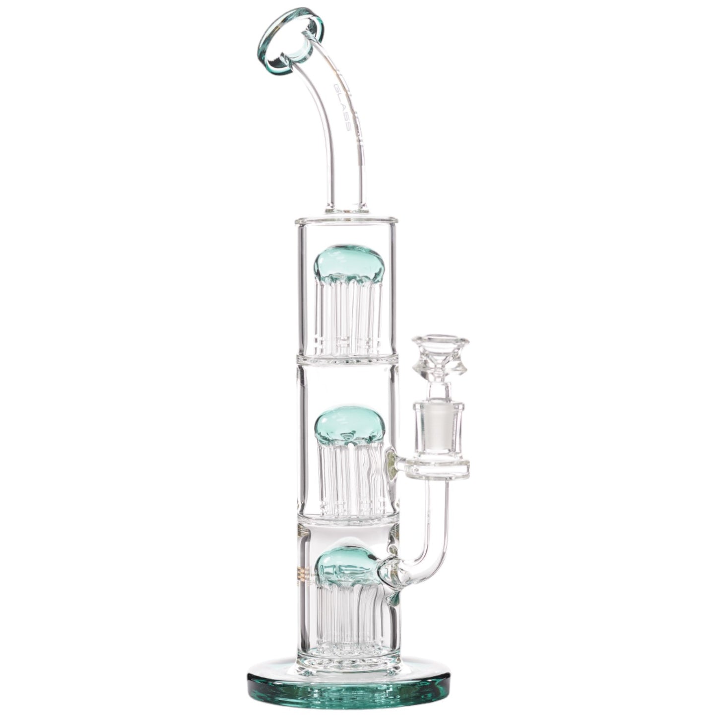 Bougie Glass 3 Tree Bent (8828) 10.0" Teal