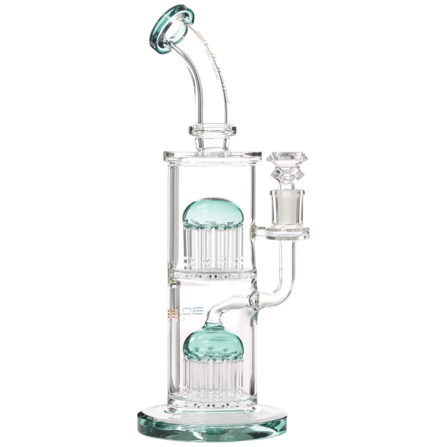 Bougie Glass 2 Tree Bent Neck 65 (8832) 12.0" Teal