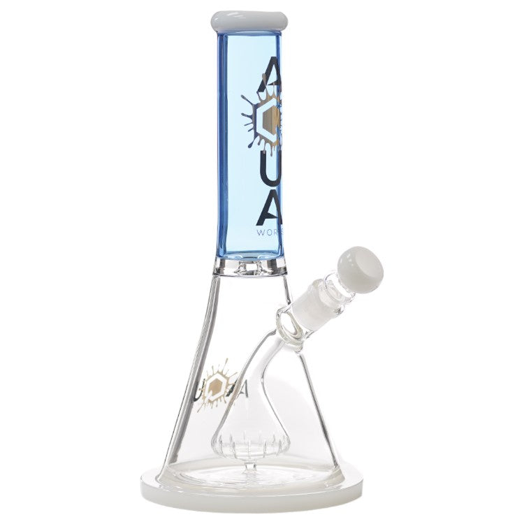 Aqua Glass Cone Fixed Perk (8909) 13.0" Blue/White