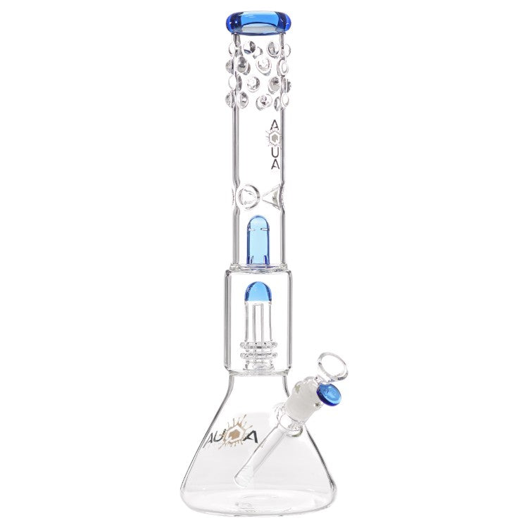 Aqua Glass Beaker with Double Showe (8914) 17.5" Blue