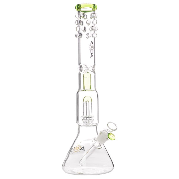Aqua Glass Beaker with Double Showe (8914) 17.5" Green