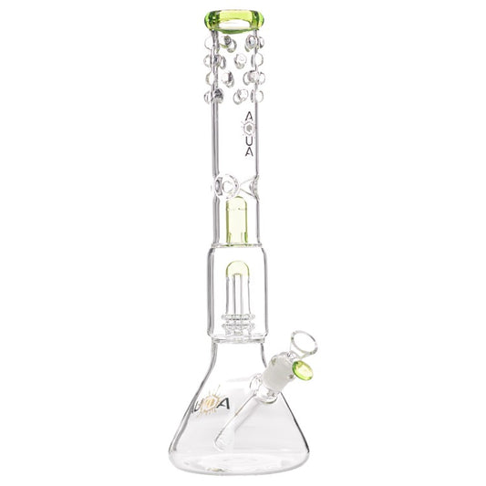 Aqua Glass Beaker with Double Showe (8914) 17.5" Green