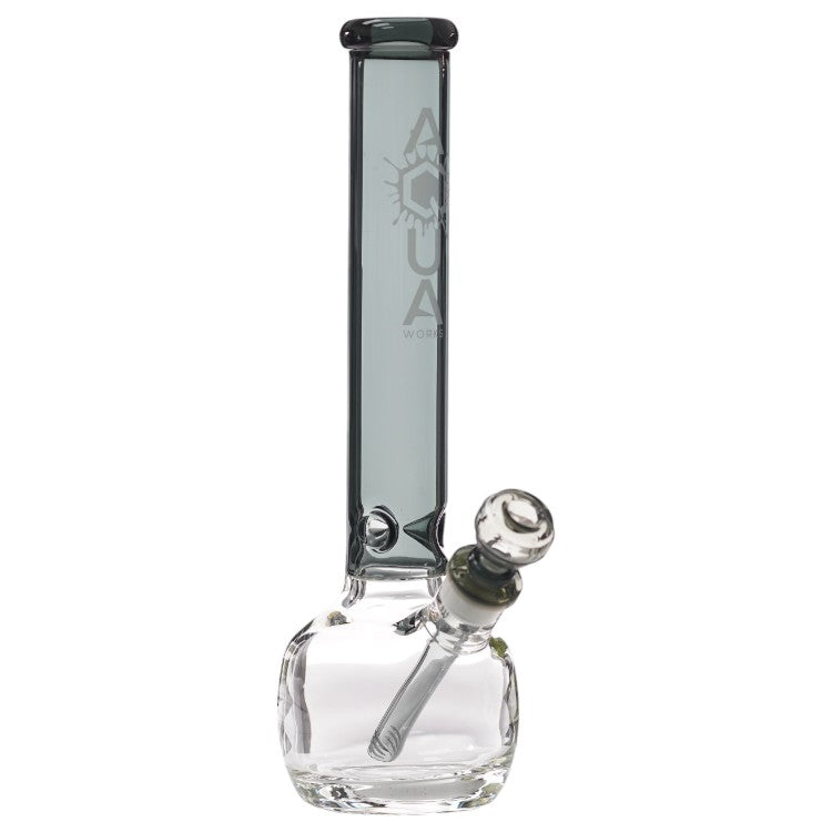 Aqua Glass Thick Round Bottom (8927) 15.0" Smoke