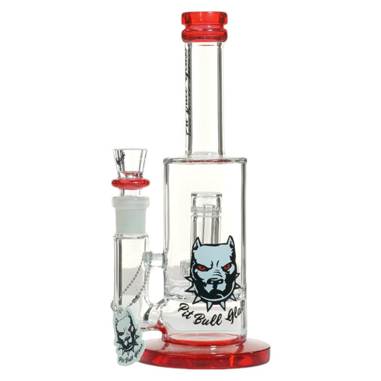 Pit Bull Glass Glass Perc (8956) 10.0" Red