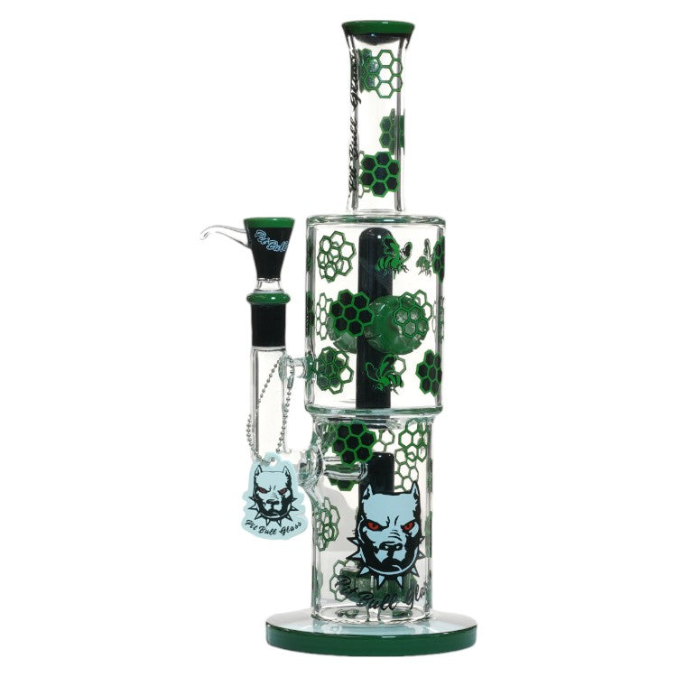 Pit Bull Glass Glass Honey Bee (8961) 12.0" Green