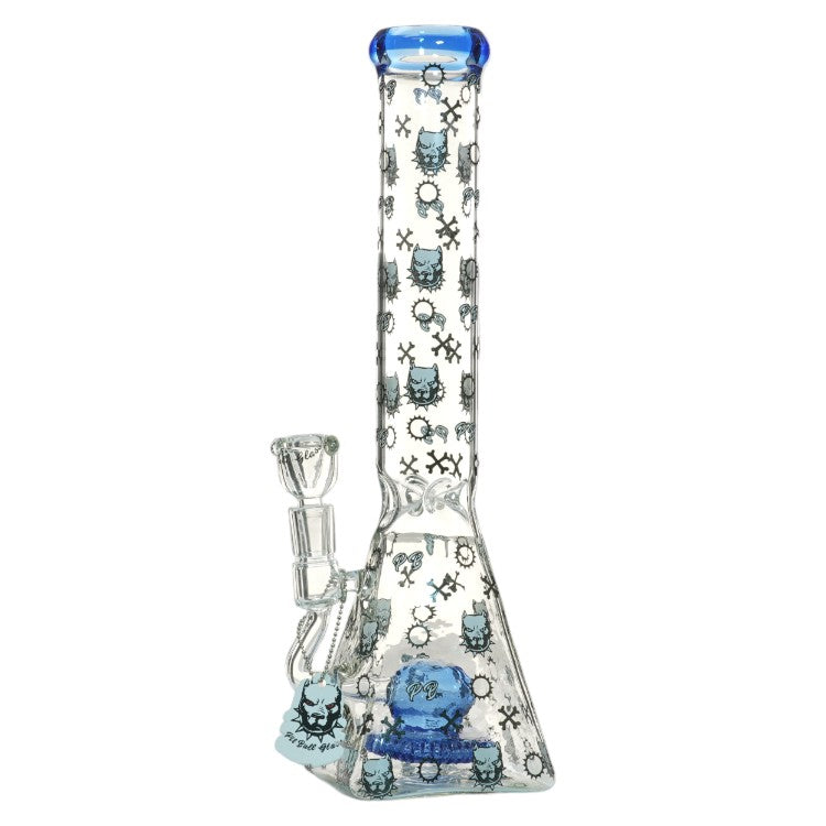 Pit Bull Glass Glass Logo BK (8971) 14.0" Blue