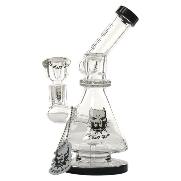 Pit Bull Glass Glass Bubbler (8973) 7.0" Black
