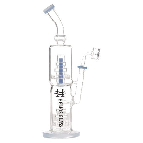 Helios Glass Glass Shower Perc (9326) 14.0" Blue