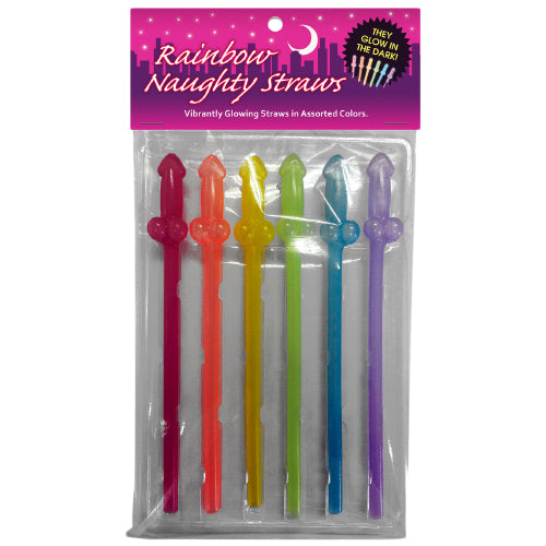 Unbranded Party & Fun Glow-in-the-Dark Rainbow Naughty Straws