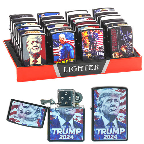 Unbranded Grinders Lighter Flip Top Trump Oilghter Design