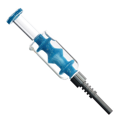 Unbranded Nectar Collector N.C. Liquid inside with Metal Tip 2298 7.0" Blue