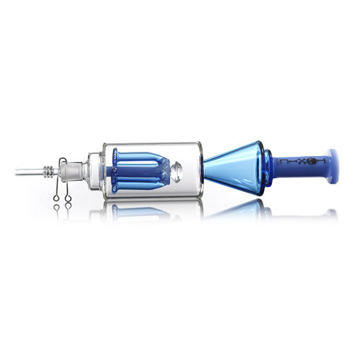 Toxic Nectar Collector Glass N.C. Diamond Top Showerhead Perc 8429 14.0" Blue