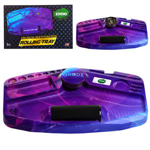 Endo Sets Premium Rolling Tray - with Grinder Purple/Blue