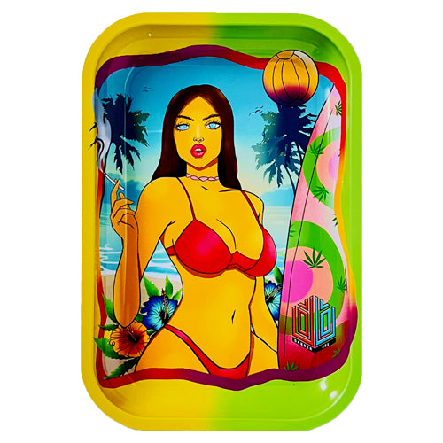 Dabber Box RYO Accessories Metal Rolling Tray 7.0" x 5.5" 7.0" DB Girl