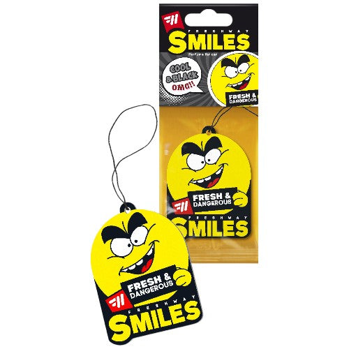 Freshway Air Freshener Smiles Dry Air Freshener Cool & black