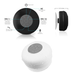 Unbranded Speaker Bluetooth Speakers Waterproof Handsfree Portable Speakerphone Built-in Mic White